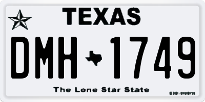 TX license plate DMH1749