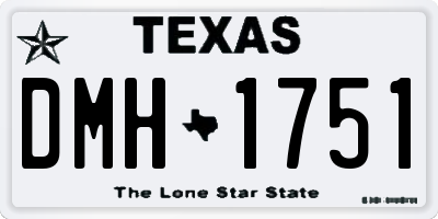 TX license plate DMH1751
