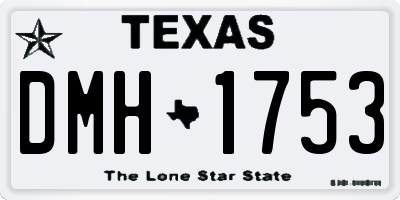 TX license plate DMH1753