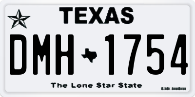 TX license plate DMH1754