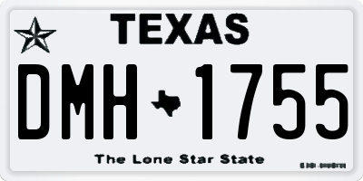 TX license plate DMH1755