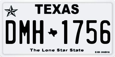 TX license plate DMH1756