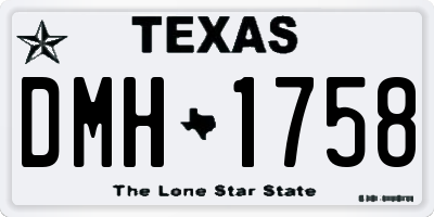 TX license plate DMH1758