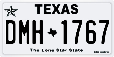 TX license plate DMH1767