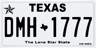 TX license plate DMH1777