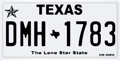 TX license plate DMH1783
