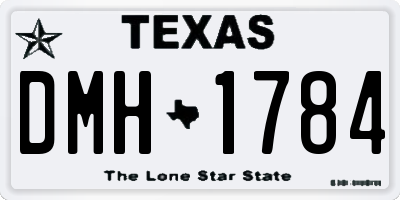 TX license plate DMH1784