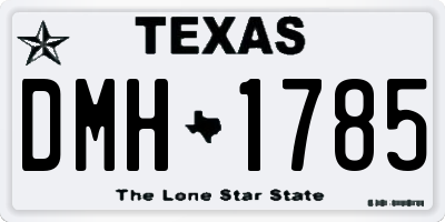 TX license plate DMH1785