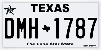 TX license plate DMH1787