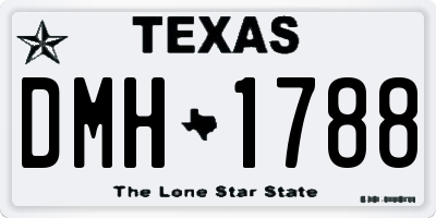 TX license plate DMH1788