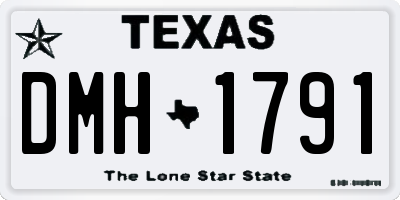 TX license plate DMH1791