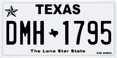 TX license plate DMH1795