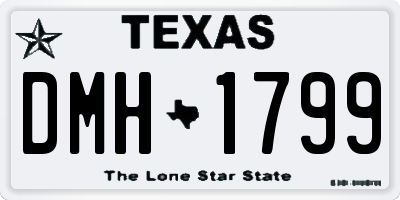 TX license plate DMH1799
