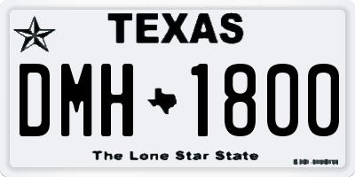 TX license plate DMH1800