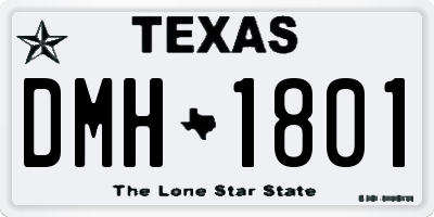 TX license plate DMH1801
