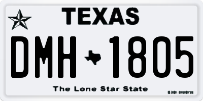 TX license plate DMH1805