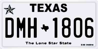 TX license plate DMH1806