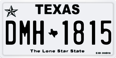 TX license plate DMH1815