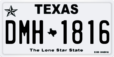 TX license plate DMH1816