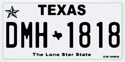 TX license plate DMH1818