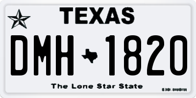 TX license plate DMH1820