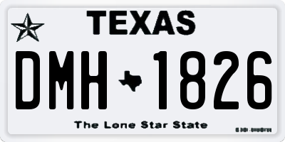TX license plate DMH1826