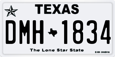 TX license plate DMH1834