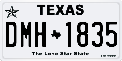 TX license plate DMH1835