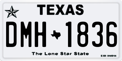 TX license plate DMH1836