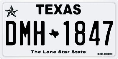 TX license plate DMH1847