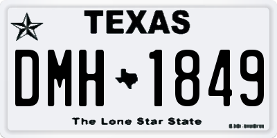 TX license plate DMH1849