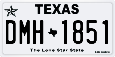 TX license plate DMH1851