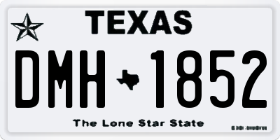 TX license plate DMH1852
