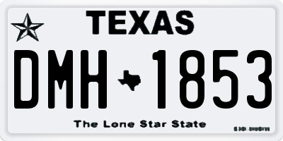 TX license plate DMH1853