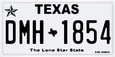 TX license plate DMH1854