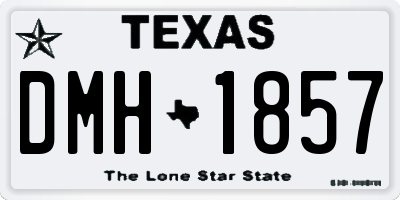 TX license plate DMH1857