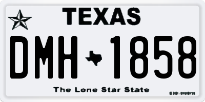 TX license plate DMH1858