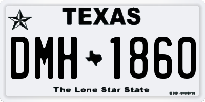 TX license plate DMH1860