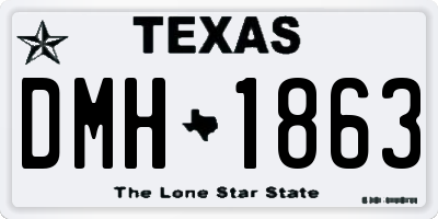 TX license plate DMH1863