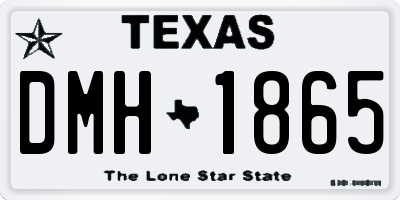 TX license plate DMH1865