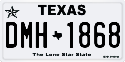 TX license plate DMH1868