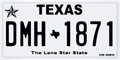 TX license plate DMH1871