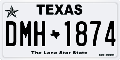 TX license plate DMH1874