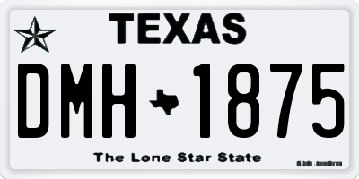 TX license plate DMH1875