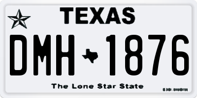 TX license plate DMH1876