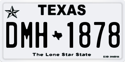 TX license plate DMH1878