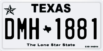 TX license plate DMH1881