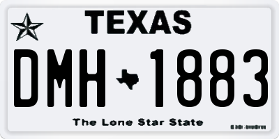 TX license plate DMH1883