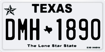 TX license plate DMH1890