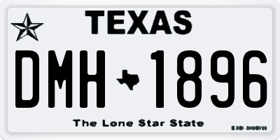 TX license plate DMH1896
